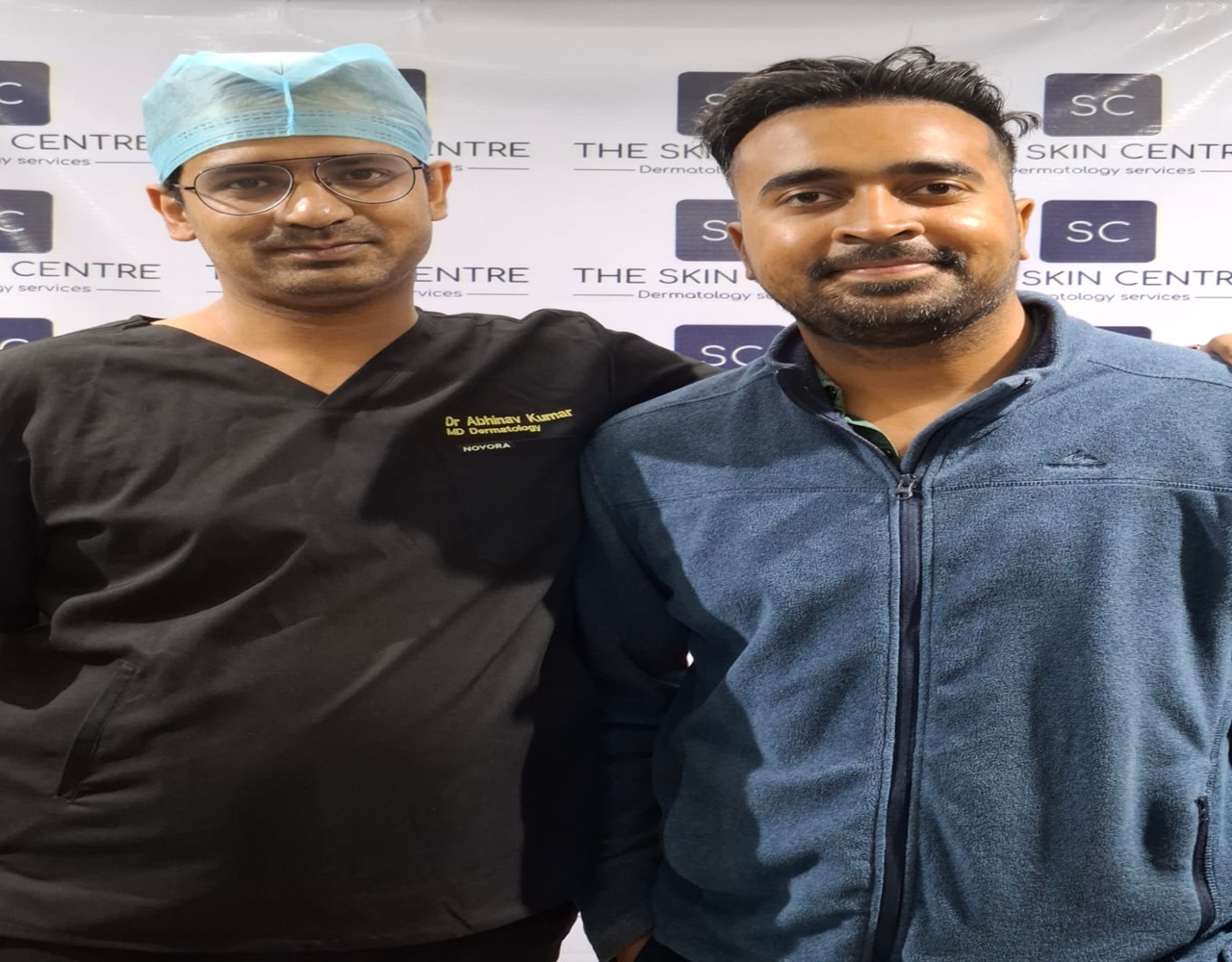 Dr. Abhinav with his Happy Patient After Natural Results