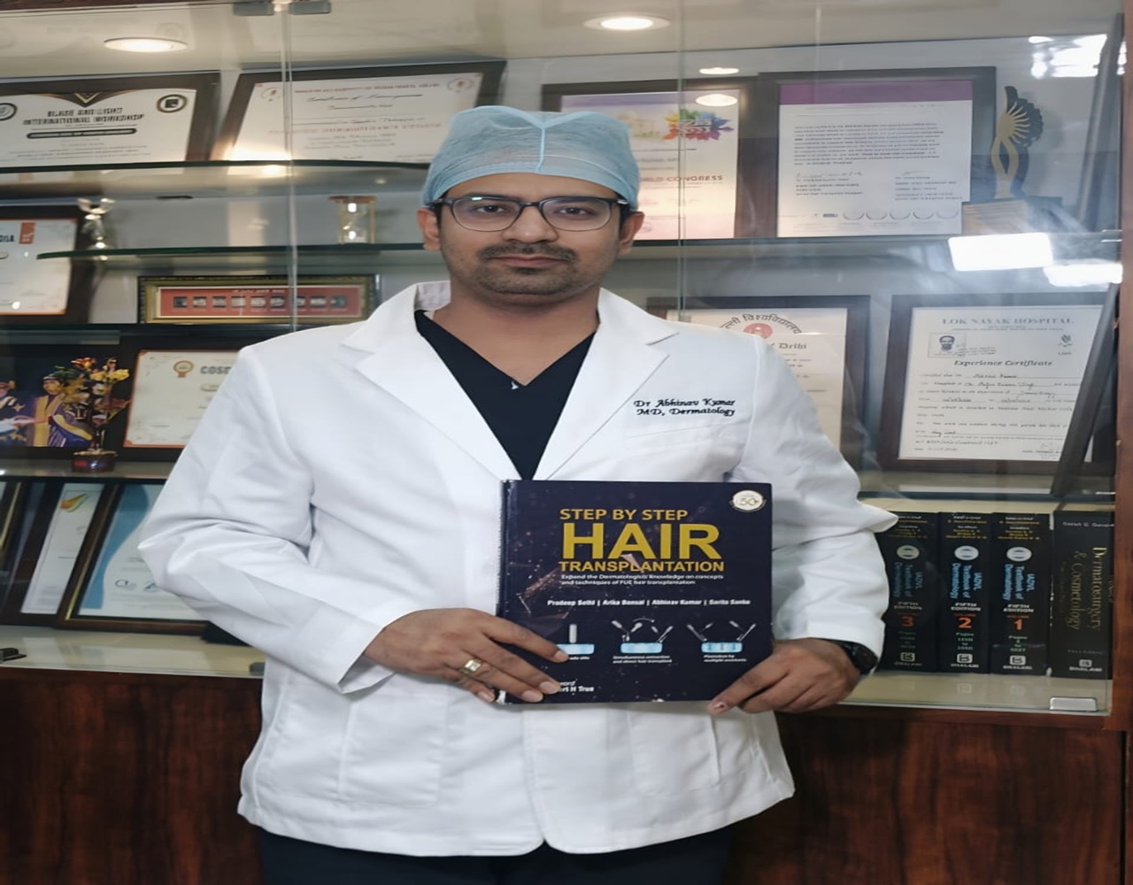 Dr. Abhinav with his Co-Authored Book