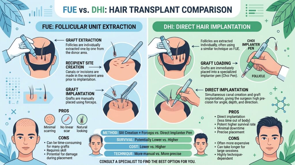 FUE vs DHI